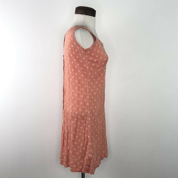 Unbranded Vtg 70s Peach Pink Polka Dot Dress | W - Picture 5 of 5